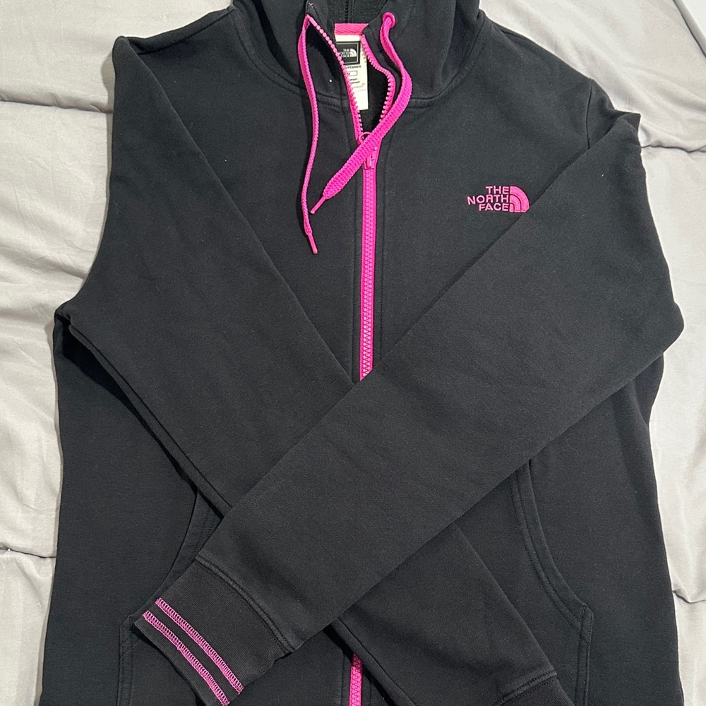 The North Face Black Zip-Up with Pink Highlights